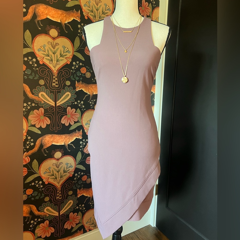 Elizabeth and James Claire Dress, Violet Lavender, Size 6, Fitted, High Neck